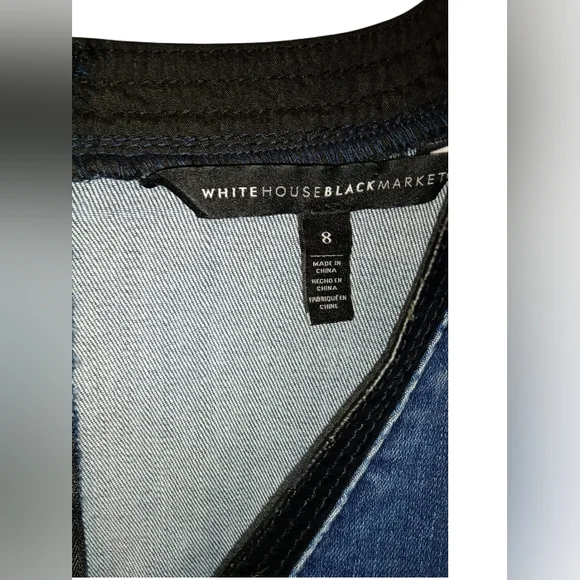 White House Black Market Denim Dress with Black Accents - Picture 5 of 5